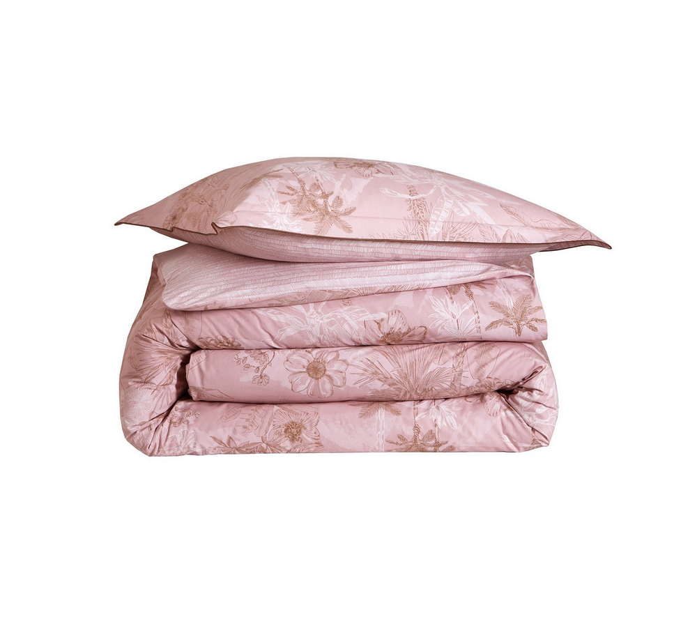 Постельное белье CARNET DE VOYAGE rose the Blanc des Vosges 2 спальное евро Розовый