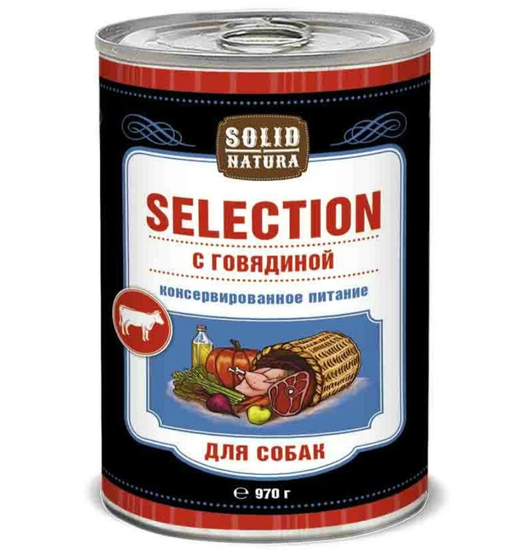 Solid Natura Selection Говядина влажный корм для собак консерва