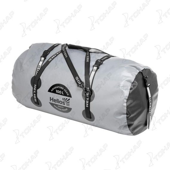 Гермобаул 100 л (ПВХ, серый/черный) (HS-GB-100-GB) Helios