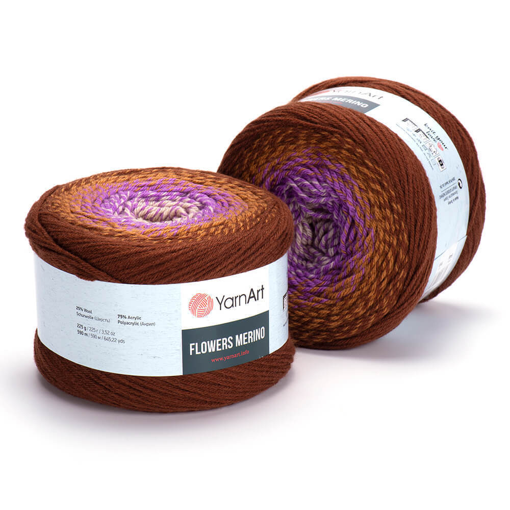 Фловерс Мерино (Flowers Merino) пряжа YarnArt 25%шерсть 75%акрил 1x225г/590м (548)