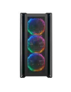 Powercase Alisio Micro X4B, Tempered Glass, 4х 120mm 5-color fan, чёрный, mATX  (CAMIB-L4)