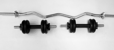 Комплект 2 гантели и гриф w-образный общий вес 20 кг