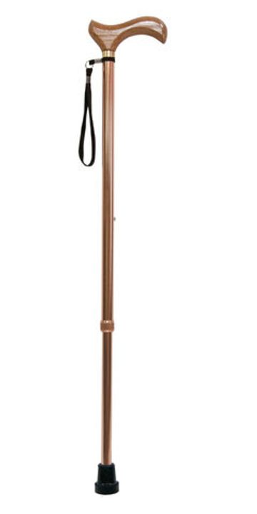 Мега-Оптим ТР1 Трость опорная, регулируемая по высоте, без устройства противоскольжения, телескопическая с деревянной ручкой, код ФСС 06-01-01