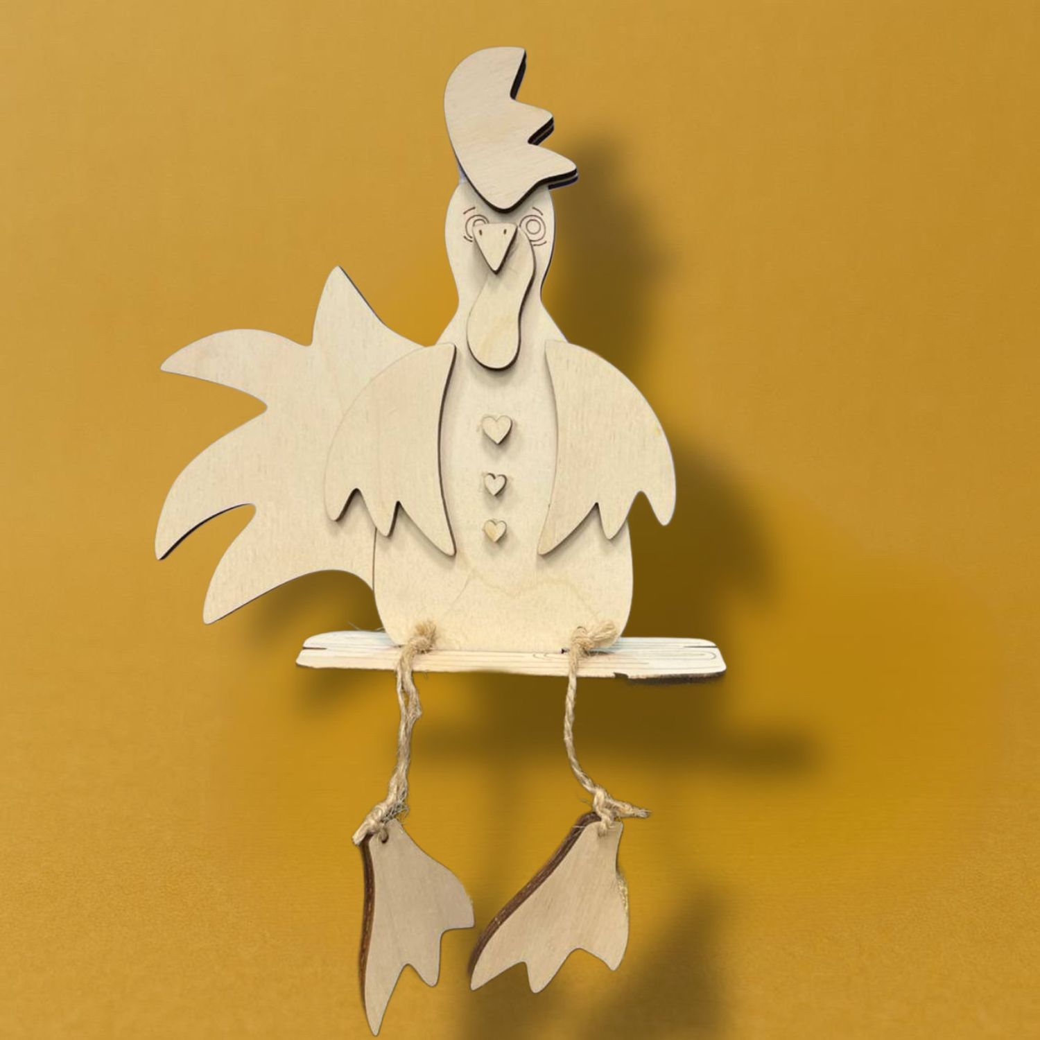 Петух сидячий, 16,5*17,5см фанера