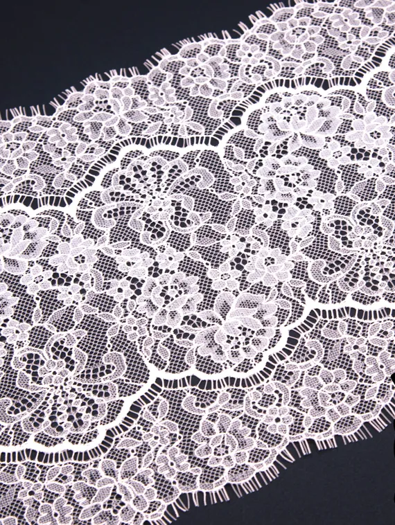 01-61 ОПТ Кружево шантильи 23 см, розовый