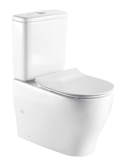 Унитаз напольный Azario Maro 690х385х840 безободковый с бачком и сиденьем микролифт (AZ-2154)