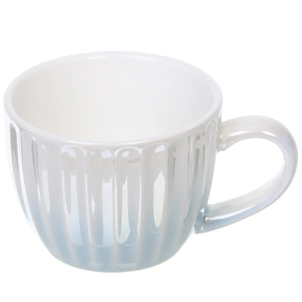 Чайная пара «Жемчужный блеск» (кружка 180мл, блюдце, ложка) голубой