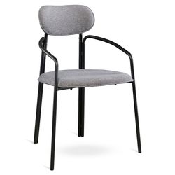 Стул Ror, Round, рогожка, черный/серый