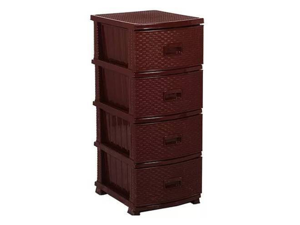 Комод 4-х секционный "Ротанг" коричневый