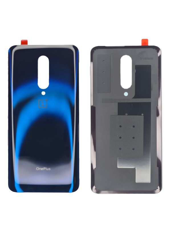 Задняя крышка для OnePlus 7 Pro синяя глянцевая (Nebula Blue) без стекла камеры