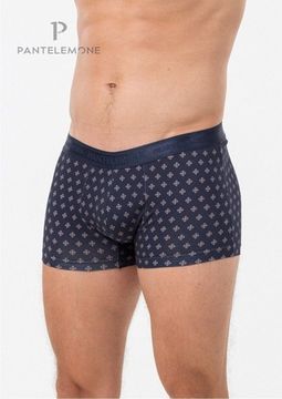 Трусы мужские боксеры Pantelemone PMH-1513, геометрия темно-синяя/бежевая