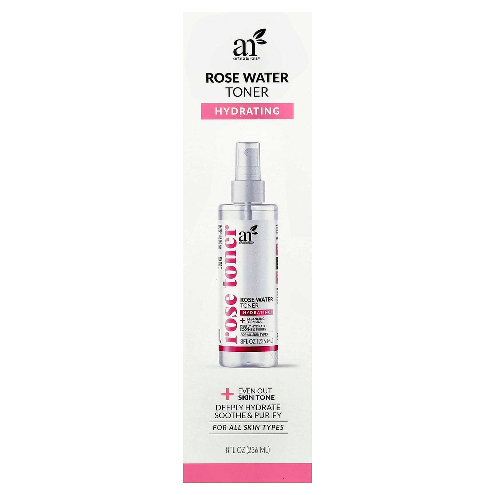 artnaturals, тоник с розовой водой, для всех типов кожи, 236 мл (8 жидк. унций)