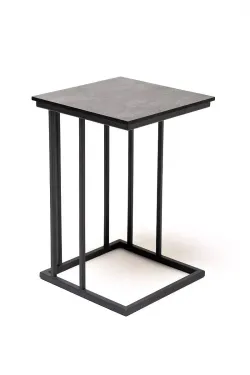 "Тулон" интерьерный стол из HPL квадратный 40х40, H60, цвет "серый гранит"