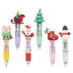Ручка шариковая, автоматическая, 4в1, Basir, 4-рех цветная, серия "НОВОГОДНИЕ", с резиновой фигуркой, 36 шт