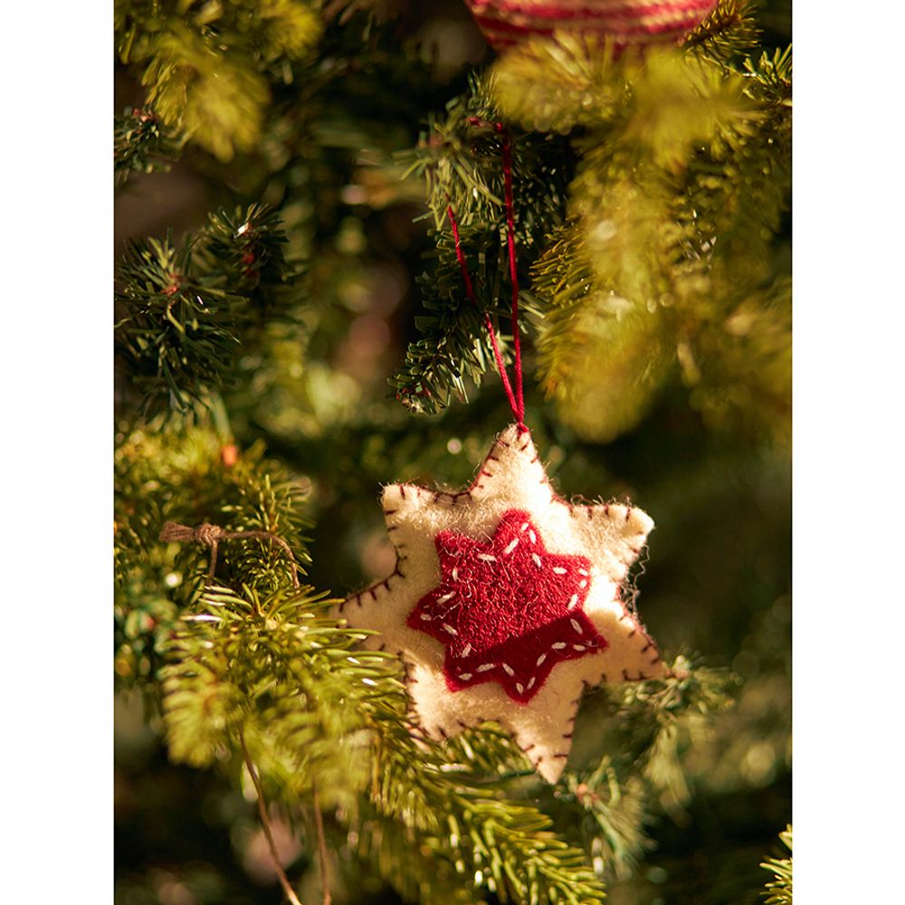 Набор елочных украшений из фетра Christmas stars из коллекции New Year Essential, 3 шт.