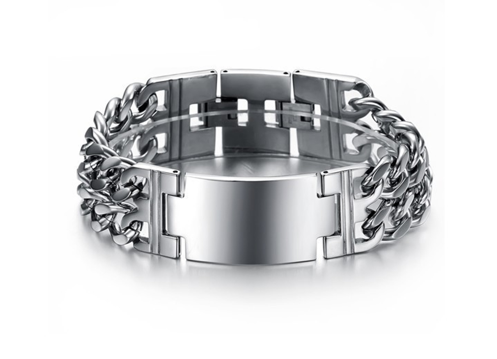Широкий браслет с пластиной Steelman mn00110