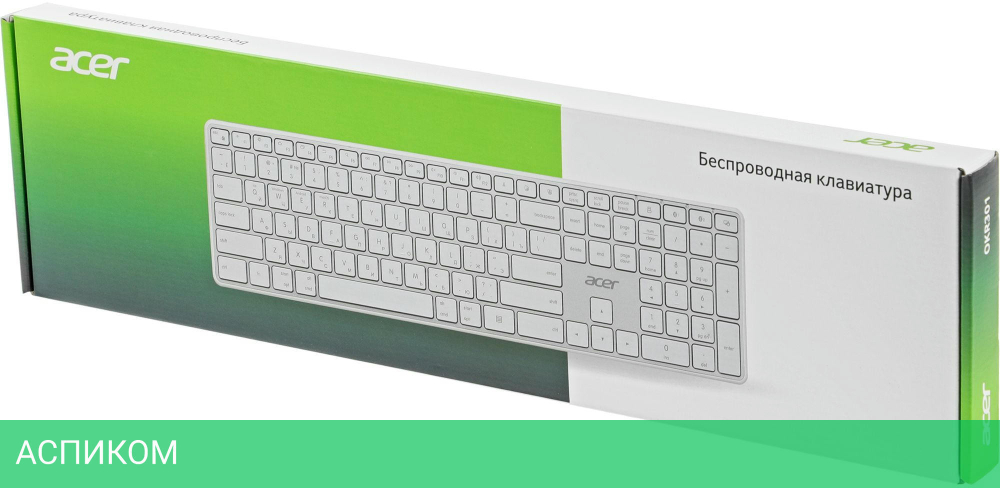Клавиатура Acer OKR301 белый/серебристый (ZL.KBDEE.015)
