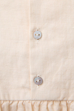 ZARA ЛЬНЯНОЕ ПЛАТЬЕ С ЦВЕТОЧНОЙ ДЕТАЛЬЮ, ЭКРЮ