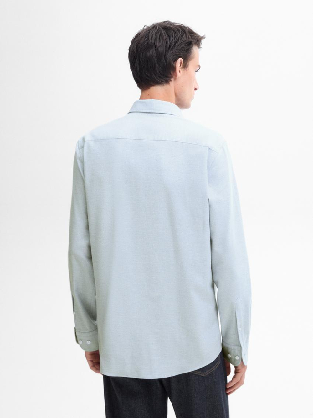 Massimo Dutti Хлопковая рубашка, голубой