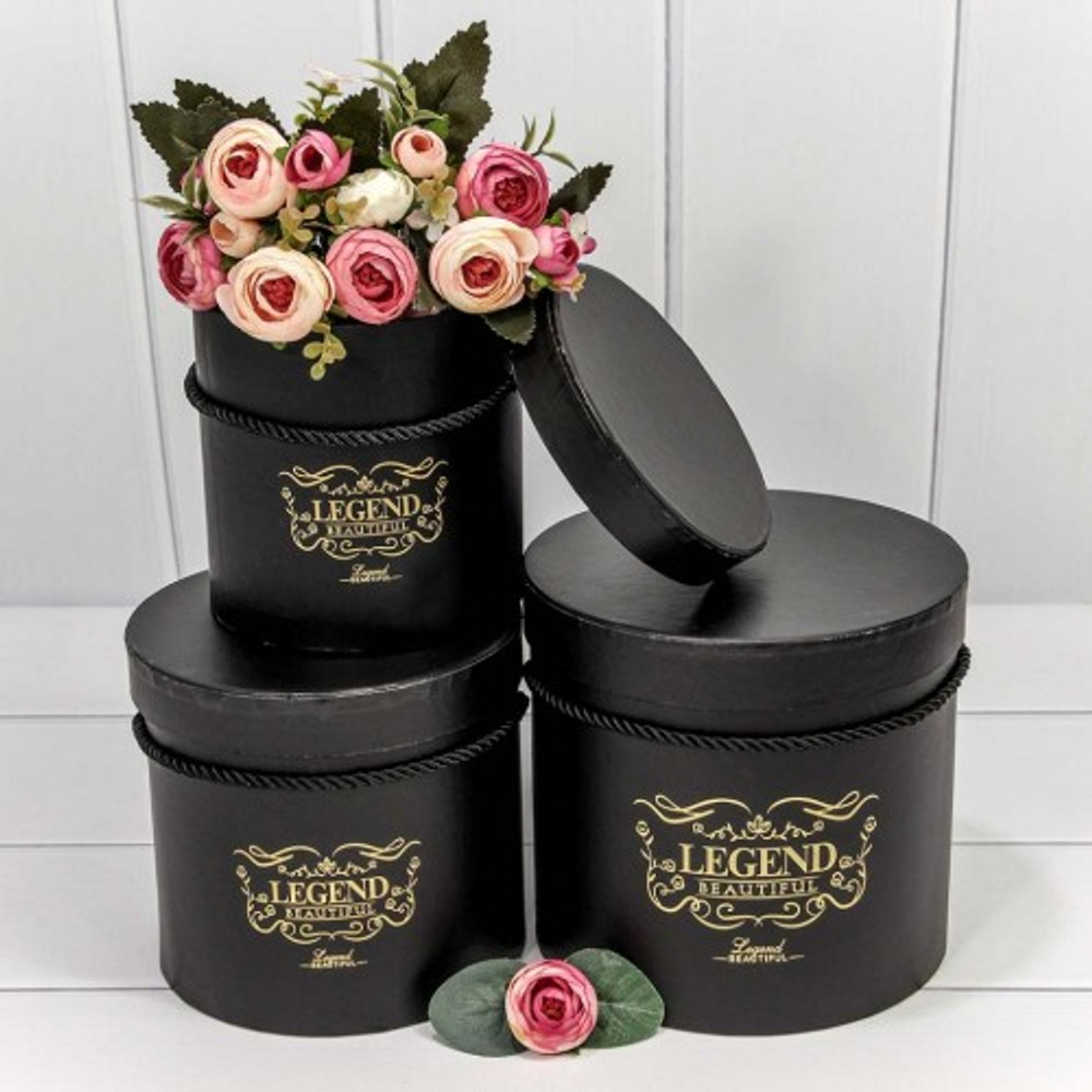 Коробка 18.3х17.2 см Набор 3 шт "Legend" (Черный)