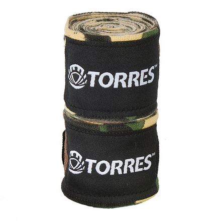 Бинт боксерский эластичный TORRES, PRL62017CA, дл. 3,5 м, шир. 5,5 см, 1 пара, хаки камуфляж