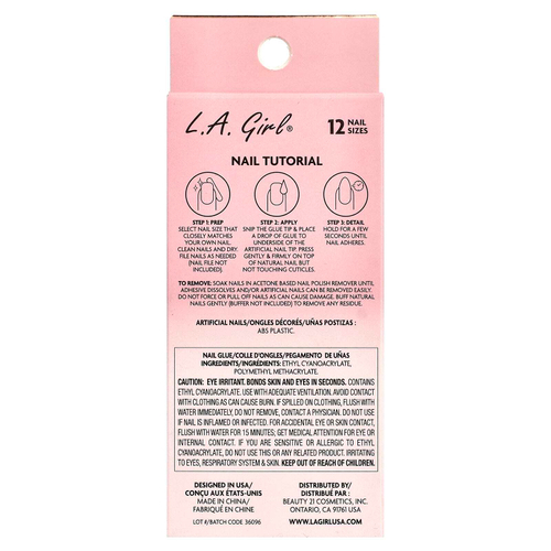 L.A. Girl, Oh So Shiny, искусственные ногти, гелевые типсы для сияния ногтей, GNT152 Wildest Dream, набор из 25 предметов