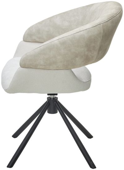 Стул EMBER 360 град. поворот. 7525-01 Бежевый, велюр/ ENJOY-100 Белый, ткань/ Черный