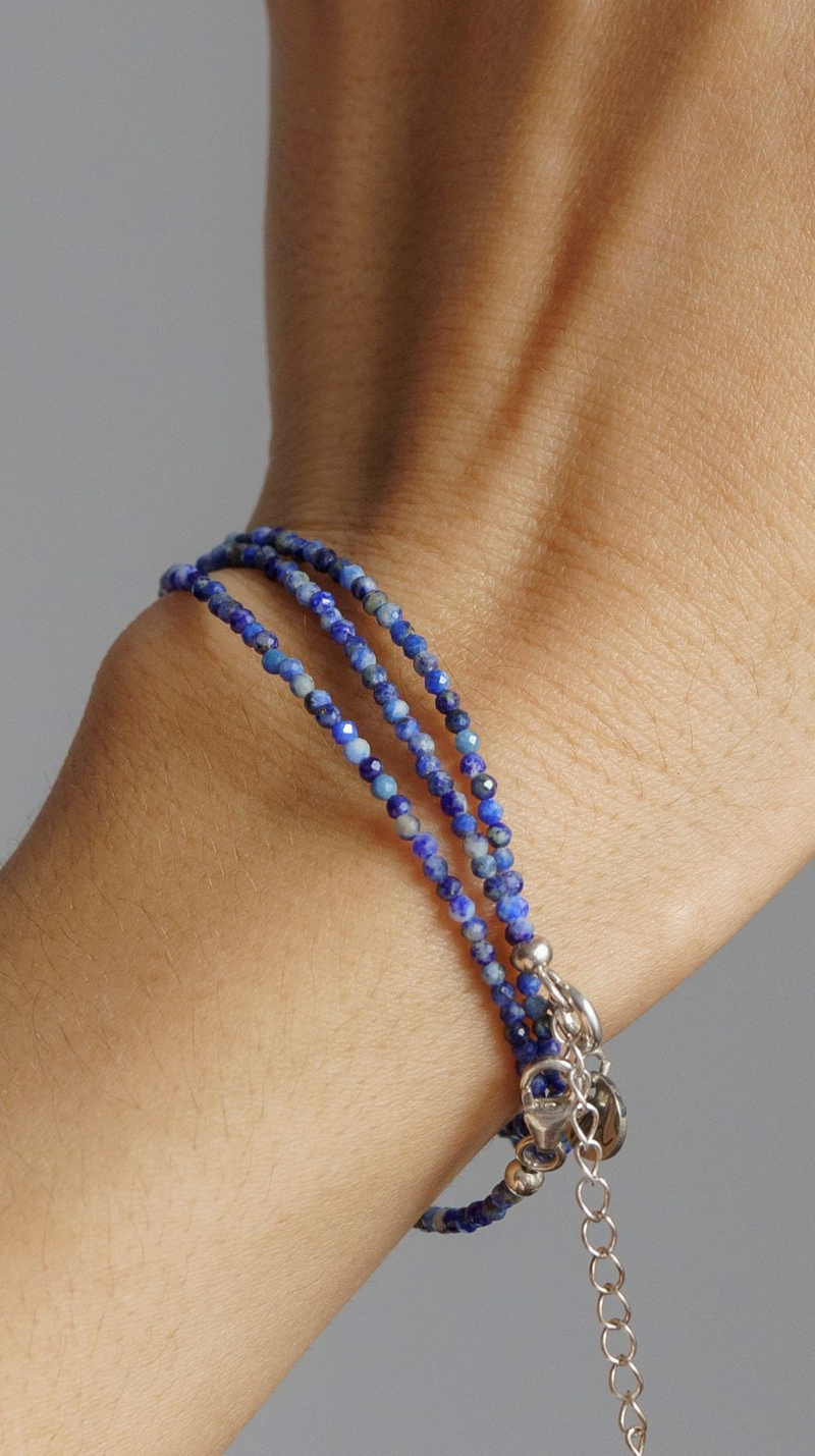 Цепочка "Memo about Wealth" из лазурита 47-54 см