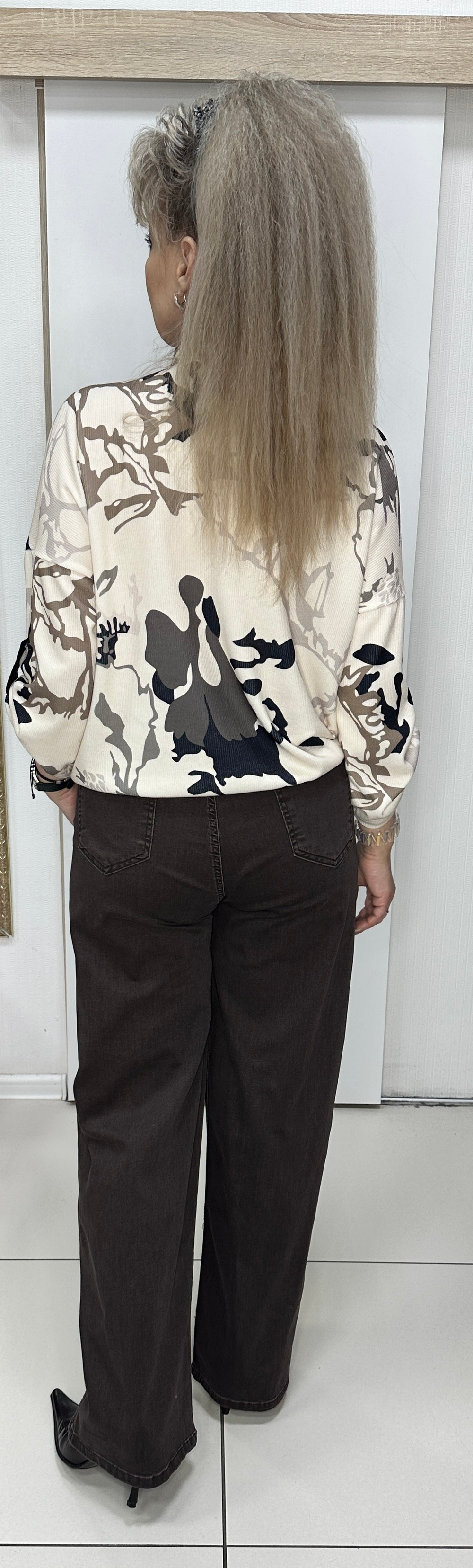 Брюки шоколадного цвета с двойными лампасами