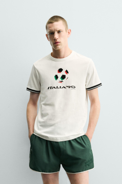 ZARA ФУТБОЛКА КОНТРАСТНАЯ ИТАЛИЯ 90 FIFA WORLD CUP™ FIFA CLASSICS, БЕЛЫЙ