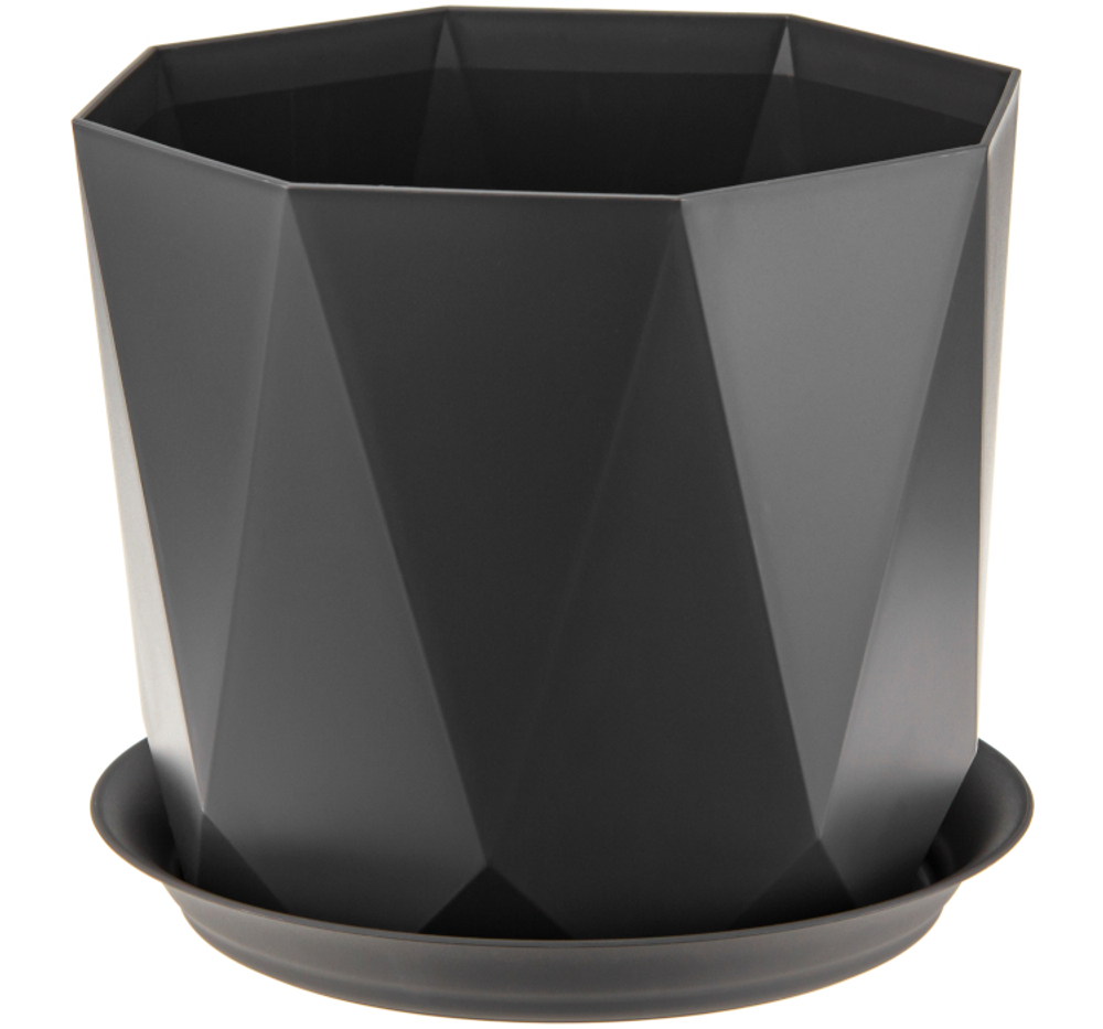 Кашпо ПРИЗМА D130мм 1л с поддоном М3137