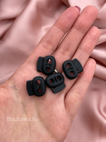 Фиксатор черный для шнура двойной