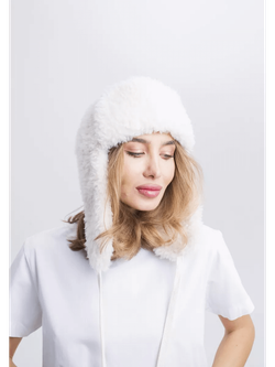 Ушанка теплая, белая, SilverFox