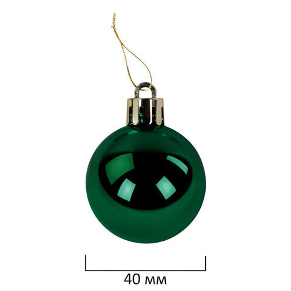 Шары ёлочные 30 шт., 4 см, "Solid Color", пластик, ЗЕЛЕНЫЕ, глянец, ЗОЛОТАЯ СКАЗКА, 592500