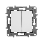 Переключатель 2х-клавишный 10A 250В белый ETIKA Legrand