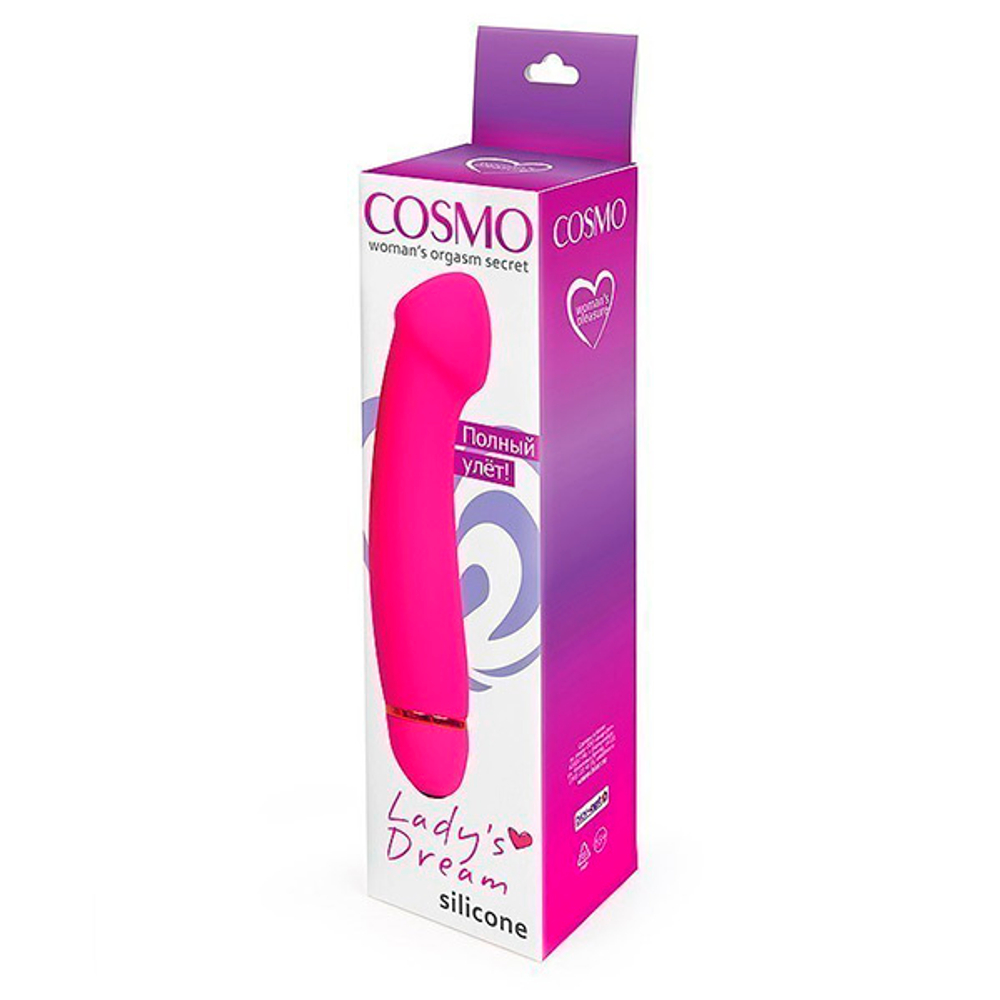 Розовый изогнутый вибромассажер 17см с 20 режимами вибрации Bior Toys Cosmo CSM-23111