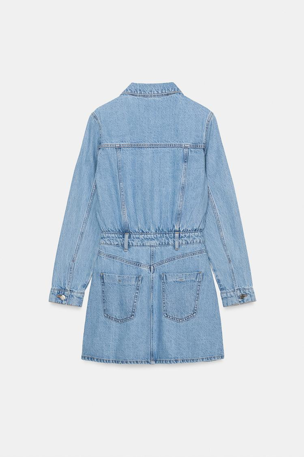 ZARA КОРОТКОЕ ДЖИНСОВОЕ ПЛАТЬЕ Z1975, ВЫЦВЕТШИЙ СИНИЙ