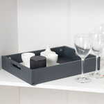 Столик поднос деревянный разборный 38х28 см, поднос декоративный для кухни Флоутард из массива сосны, столик для завтрака в постель, серый