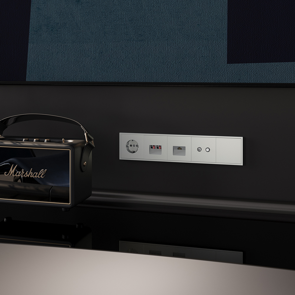 Розетка компьютерная встраиваемая VOLTUM S70 RJ45 кат.6, (сталь)