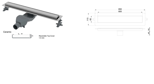 Душевой лоток Premium Linear 80см, нерж.сталь МАТ ЗОЛОТО