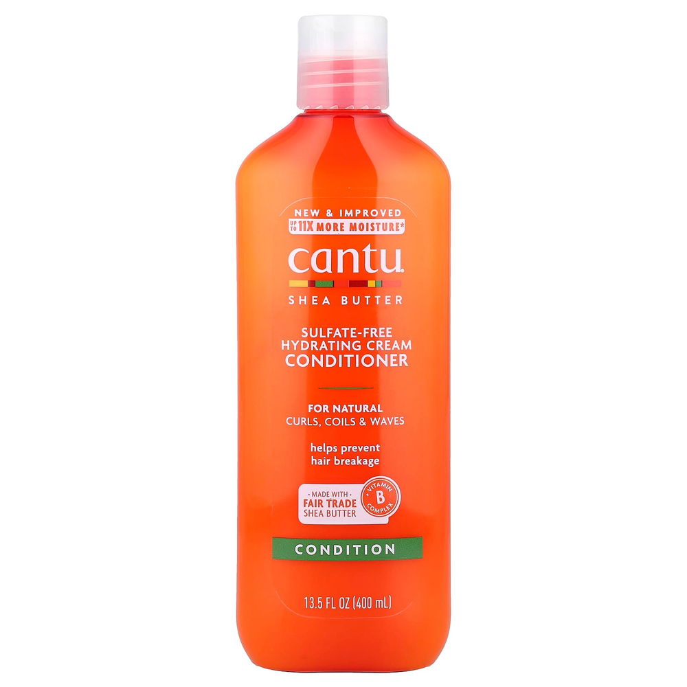 Cantu, Масло ши для натуральных волос, Увлажняющий крем-кондиционер без сульфатов, 13,5 жидких унций (400 мл)