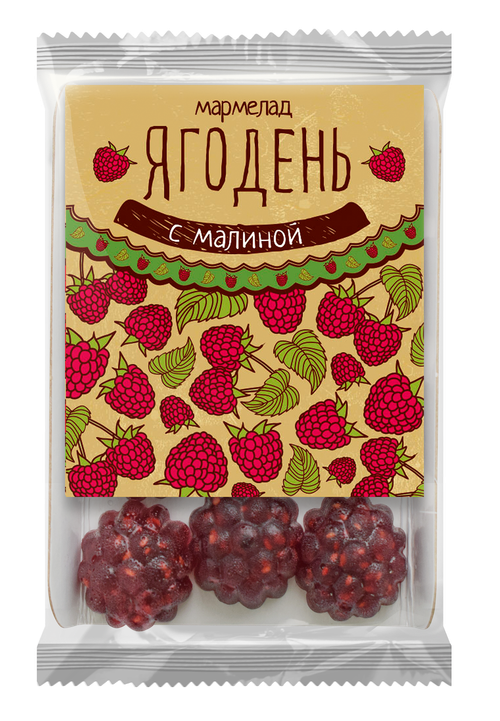 Мармелад Ягодень малиновый / подложка / 165 г / Сибирский кедр