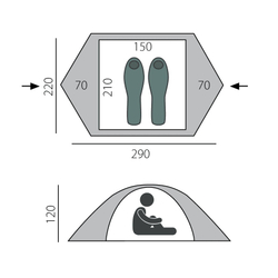 Палатка BTrace Point 2+ (Зеленый/Бежевый)