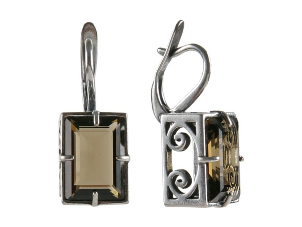 "Эпатаж" серьги в серебряном покрытии из коллекции "Подиум" от Jenavi с английским замком
