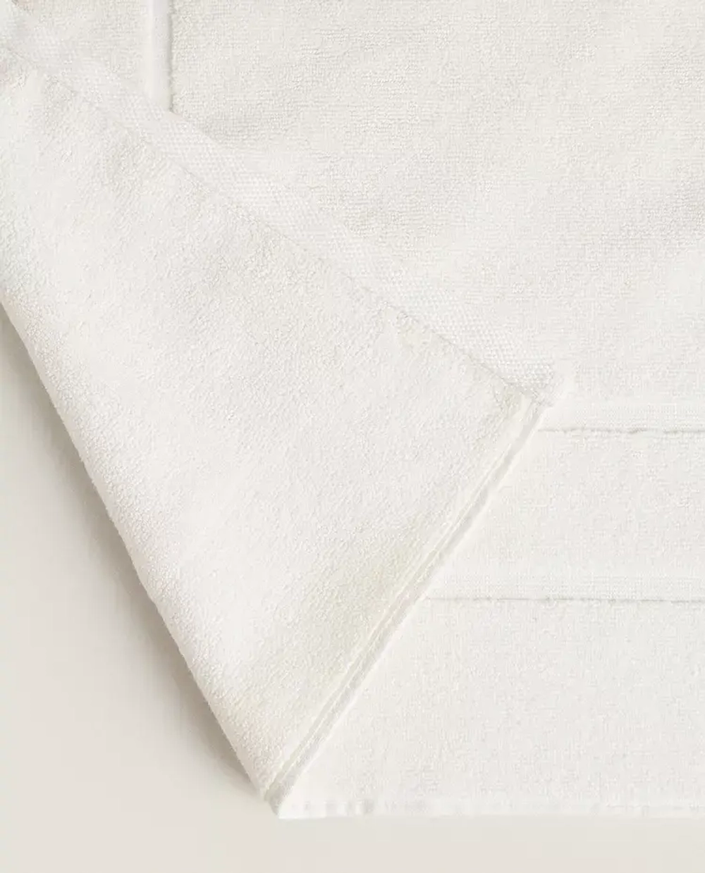 ZARA HOME ХЛОПКОВЫЙ НЕСКОЛЬЗЯЩИЙ КОВРИК ДЛЯ ВАННОЙ, СЛОНОВАЯ КОСТЬ