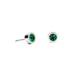 Серьги пусеты Fiore Luna Green 6х3 мм SWE126 GR S