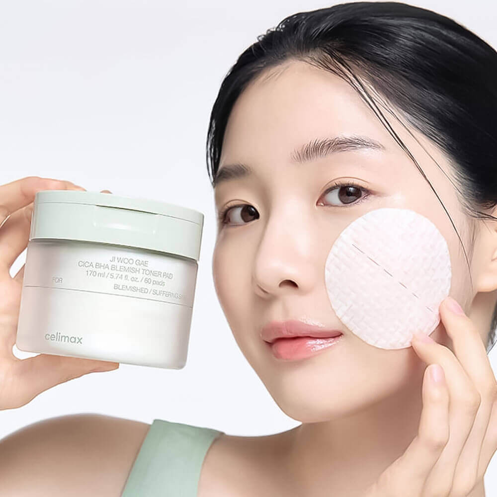 Celimax Ji Woo Gae Cica BHA Blemish Toner Pad 60ea - Пилинг-пэды от воспалений для проблемной кожи