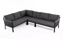 "Париж" угловой модульный диван, каркас из алюминия, цвет серый