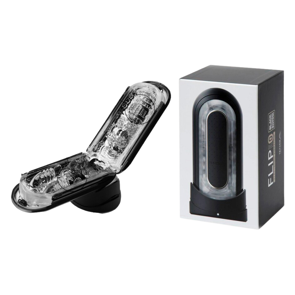 Продвинутый мастурбатор с вибрацией Flip Zero Black Electronic Vibration