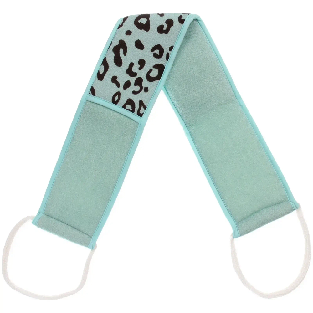 Мочалка для тела «Premium - LEOPARD», цвет голубой, 9*70см (ZIP пакет)